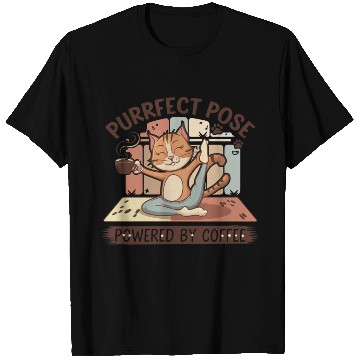 Discover yoga pose powered by coffee T Shirts