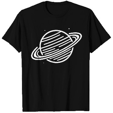Discover Minimalistic Saturn Planet Space Vector path35 T Shirts