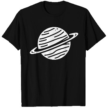 Discover Minimalistic Saturn Planet Space Vector path38 T Shirts