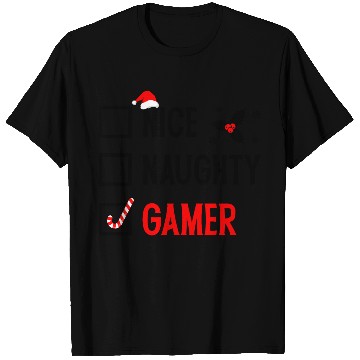 Discover Nice Naughty Gamer Christmas T Shirts