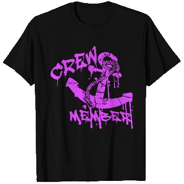 Discover Sailing Crew Member Anchor Graffiti Spray Drops T Shirts