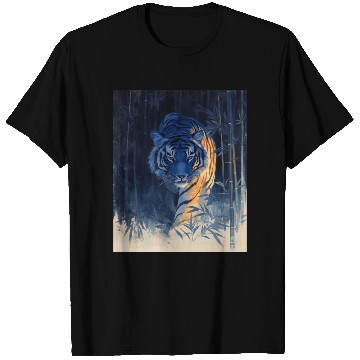 Discover Majestic Tiger in the Bamboo Forest T Shirts