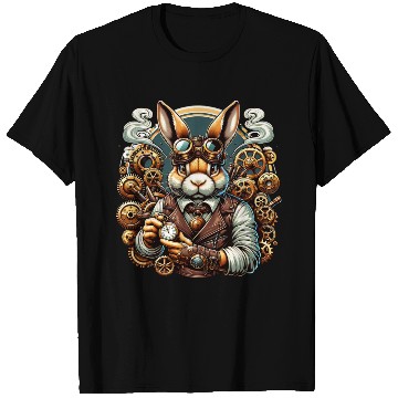 Discover Steampunk Rabbit with Gears and Goggles T Shirts