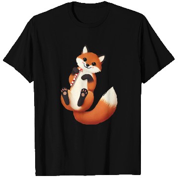 Discover Playful fox with candy cane for Christmas T Shirts