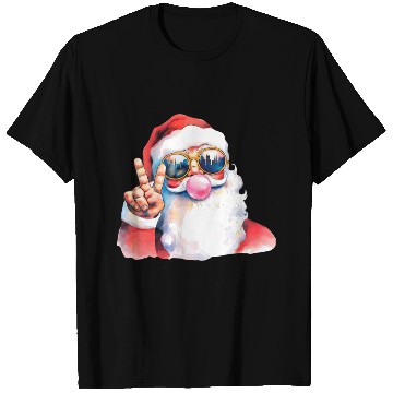 Discover Retro Santa Christmas Blowing Bubble T Shirts