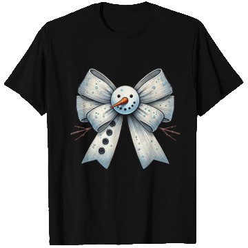 Discover Snowman Coquette Bow, Merry Christmas T Shirts