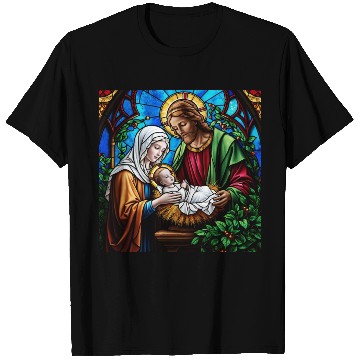 Discover Holly family cristal stained glass image T Shirts