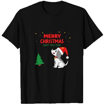 Discover dog5 merry christmas happy new year T Shirts