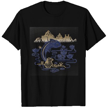 Discover fantasy carp-bird hybrid swimming in a lotus pond T Shirts