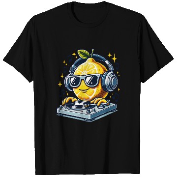 Discover DJ Lemon Groove with Headphones and Turntable T Shirts