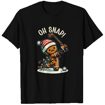Discover Oh Snap Gingerbreadman Golfer Golf Christmas Golf T Shirts