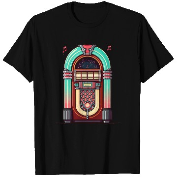 Discover Retro Neon Jukebox Design T Shirts