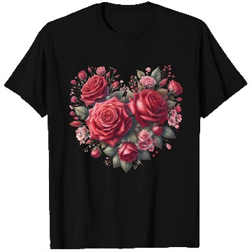 Discover Heart Roses, Valentine Retro T Shirts