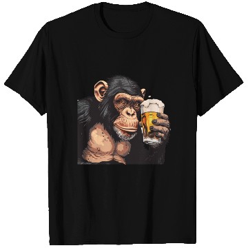 Discover Cute Chimpanzee Drinking Beer 2 T Shirts