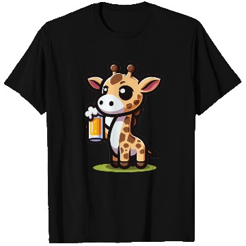 Discover Cute Giraffe Drinking Beer T Shirts
