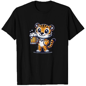 Discover Cute Tiger Drinking Beer T Shirts