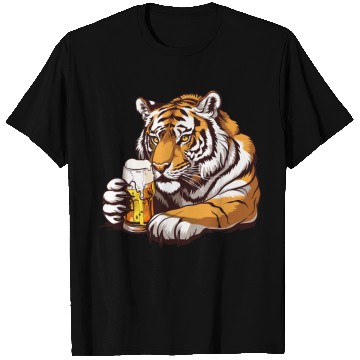 Discover Cute Tiger Drinking Beer 2 T Shirts