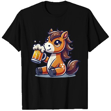 Discover Cute Horse Drinking Beer T Shirts