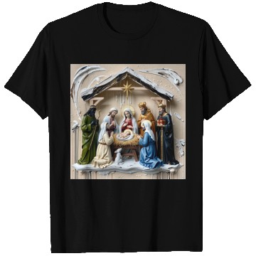 Discover Nativity manger, tree wise men Bethlem T Shirts