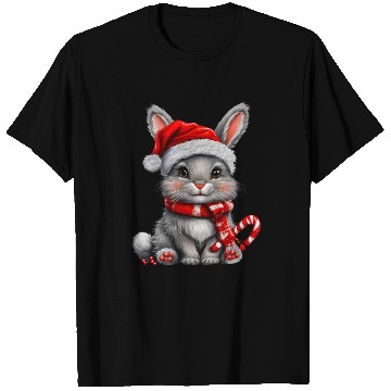 Discover Festive Christmas Kitten in Santa Hat T Shirts