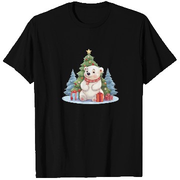 Discover Christmas Polar Bear with Christmas Tree T Shirts