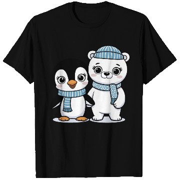Discover Happy Penguin and Polar Bear Best Friends T Shirts