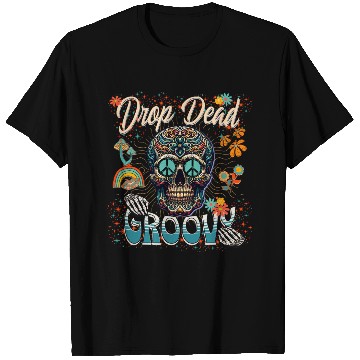 Discover Drop Dead Groovy Psychedelic Skull T Shirts