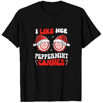 Discover I Like Her Peppermint Candies Couples Christmas T Shirts