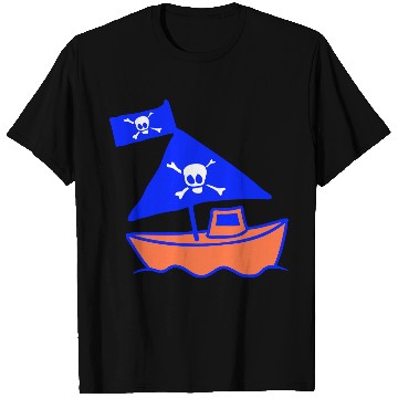 Discover Cute Little Pirate Ship Painted Children Drawing T Shirts