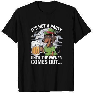 Discover It's Not A Party Until Dachshund Irish Beer Wiener T Shirts