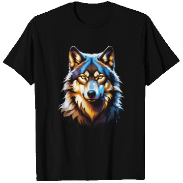 Discover Isolated Lone Wolf Head Ink Design T Shirts