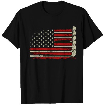 Discover Patriotic American Golfer USA Flag Golf Club Golf T Shirts