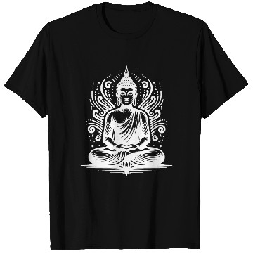 Discover Energy Flow Yoga Flowers Buddha Tattoo Style T Shirts