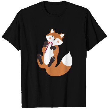Discover Playful fox with candy cane for Christmas T Shirts