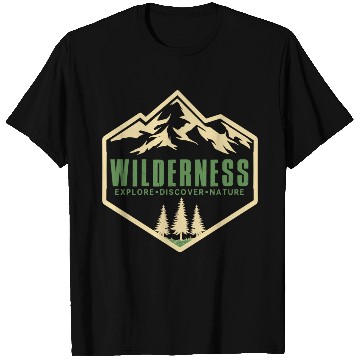 Discover Wilderness Artwork simple design mountain days T Shirts