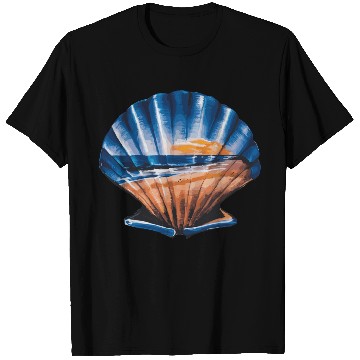 Discover Seashell Beach Scene Serene Ocean Landscape T Shirts