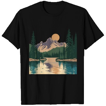 Discover "Mountain Sunrise Serenity: A Scenic Outdoor T Shirts