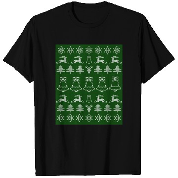 Discover Christmas Cheer Ugly Sweater Pattern on Green T Shirts