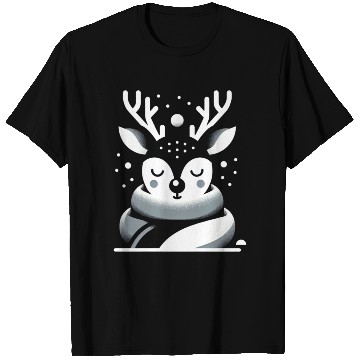 Discover Winter Serenity Deer Illustration T Shirts