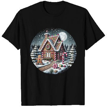 Discover Christmas Gingerbread House with Candy Canes T Shirts
