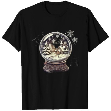 Discover Vintage Christmas Snow Globe with Winter Village T Shirts