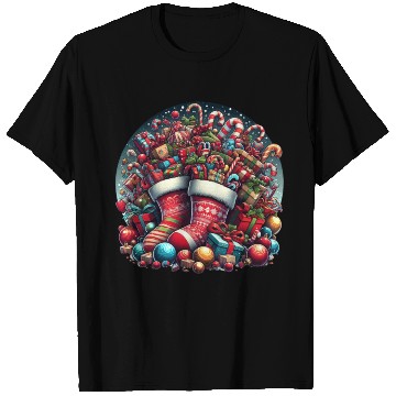 Discover Overflowing Christmas Stockings of Joy T Shirts