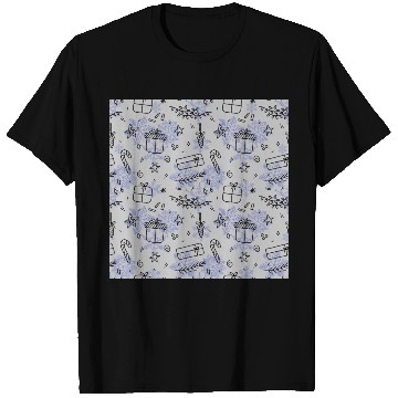 Discover Elegant Blue Christmas Pattern T Shirts