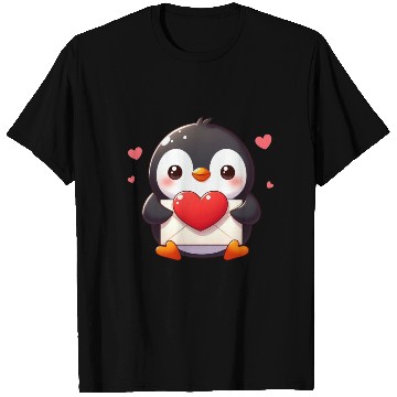 Discover Penguin Valentine Mail with Heart T Shirts