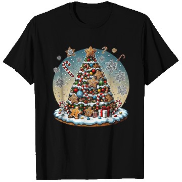 Discover Gingerbread Candy Cane Christmas Tree T Shirts