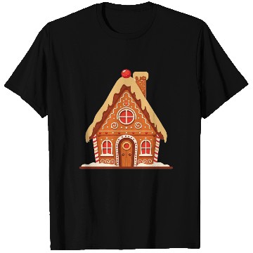 Discover Festive Gingerbread House Print T Shirts
