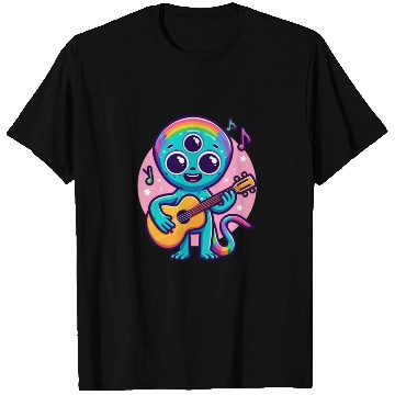 Discover Rainbow Alien Guitarist T Shirts