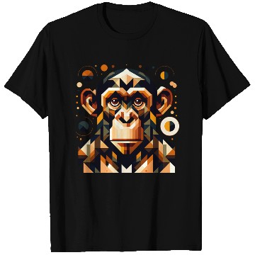 Discover geometric abstract chimpanzee art design T Shirts