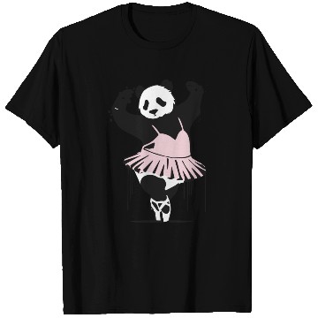Discover unique dancing panda in pink ballet dress T Shirts