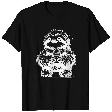 Discover Sloth With Coffee Mug Pencil Drawing T Shirts